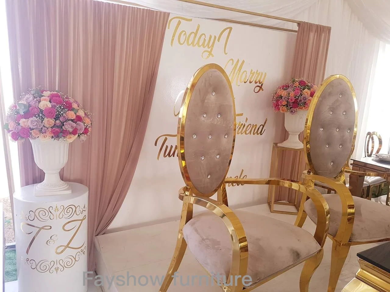 royal wedding king throne armrest banquet chair for sale view wedding king  chair wedding chair product details from foshan fayshow furniture co