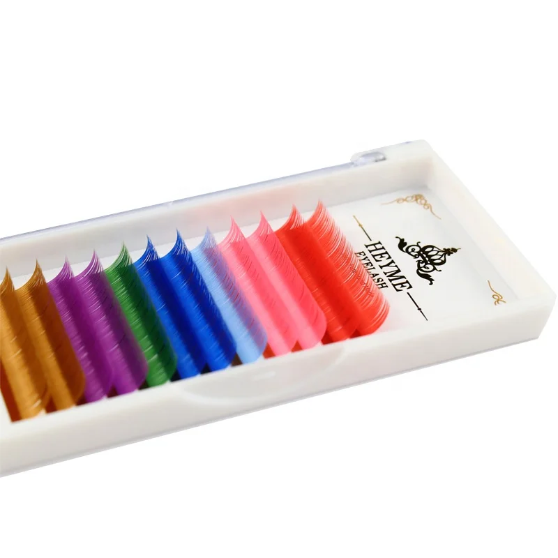

Private Label 7 Colors Rainbow Colored Faux Mink color eyelashes Faux Russian volume eyelash
