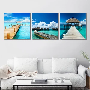 Image of Canvas Picture Wall Clock Custom Modern Design Large Decorative Clocks Painting Art Watch