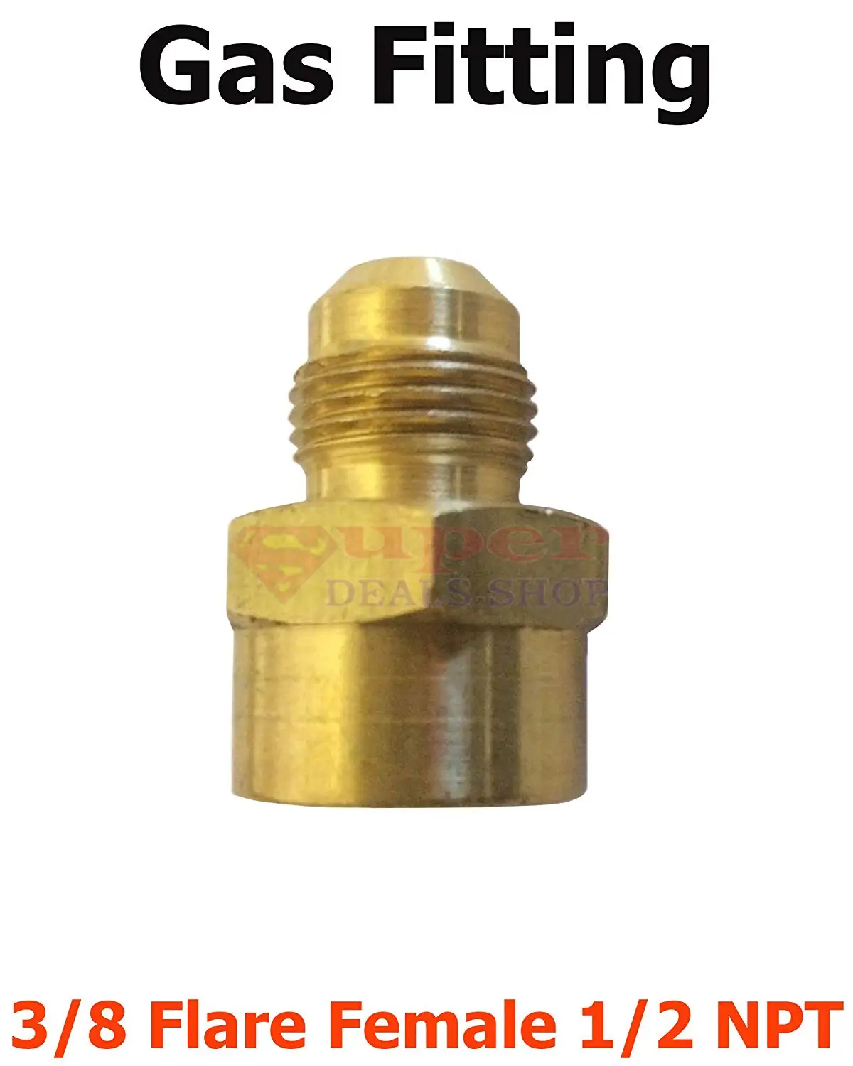 F New LASCO 17-5833 3/8-Inch Female Flare by 1/2-Inch Male Flare Brass Adapter