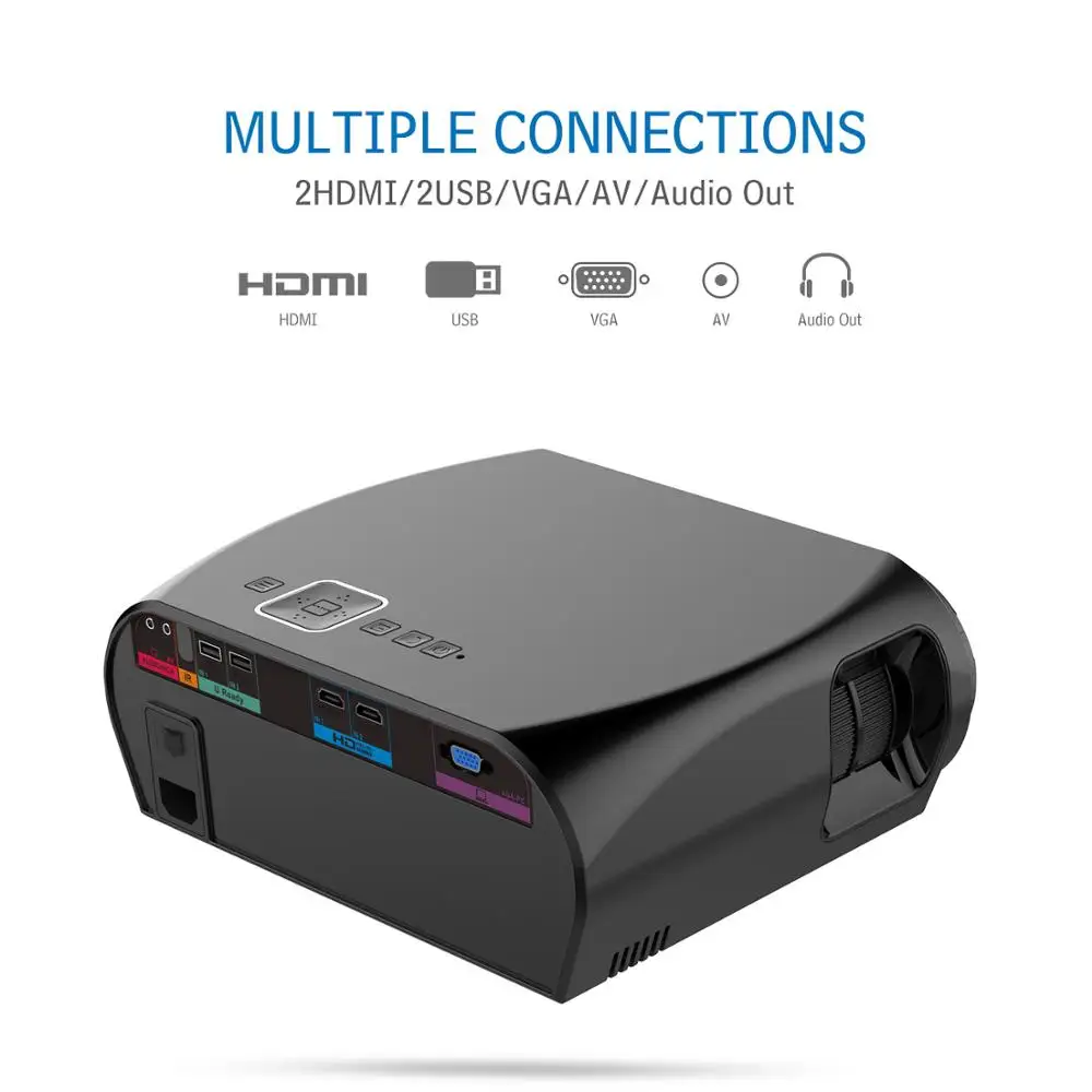 

GP100 1280x800 Pixels Portable Customized Logo Mini LED Projector Full HD