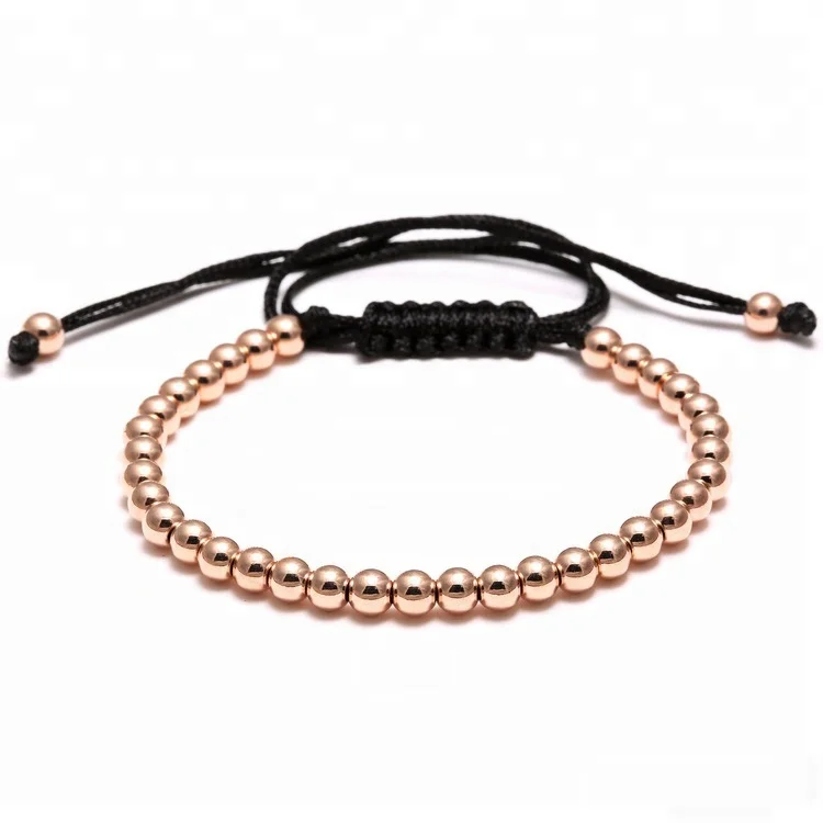 

Hot Selling Latest Fashion  Unisex Handmade 316L Stainless Steel Ball Beads Bracelets, Rose gold;gold;silver;gun black