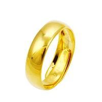 

Xuping 24k golden jewelry ring adjustable concise gold ring dubai brass alloy ring