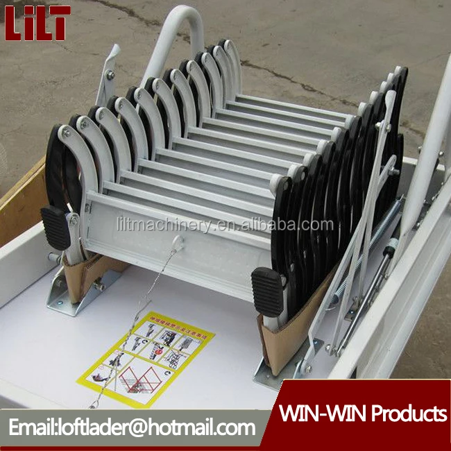 
manual/motorized loft ladder steel material retractable attic stairs 