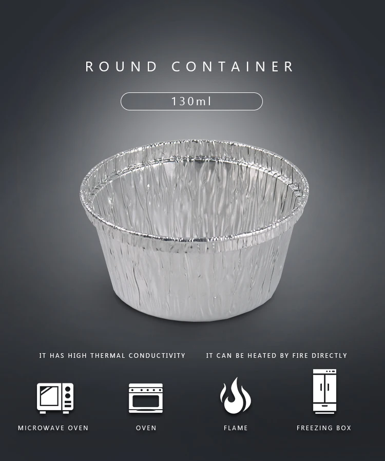 Disposable Small Takeaway Food Aluminum Foil Soup Bowl 4 Oz Aluminum