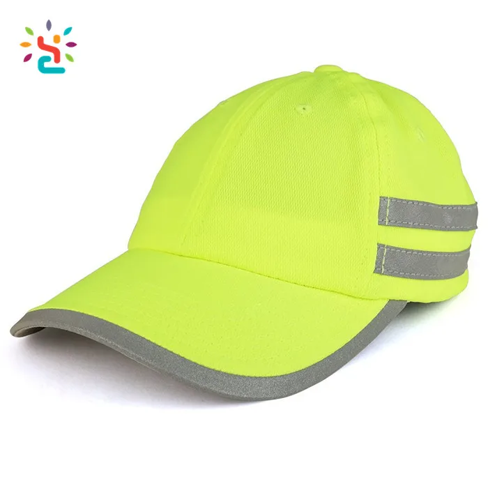 High Visibility Safety Unstructured Cap With Reflective Stripes Running