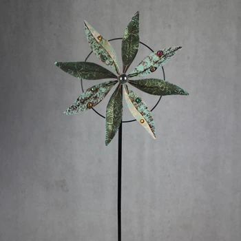 Antique Metal Windmill Art Decorative Garden Stake Ornamental