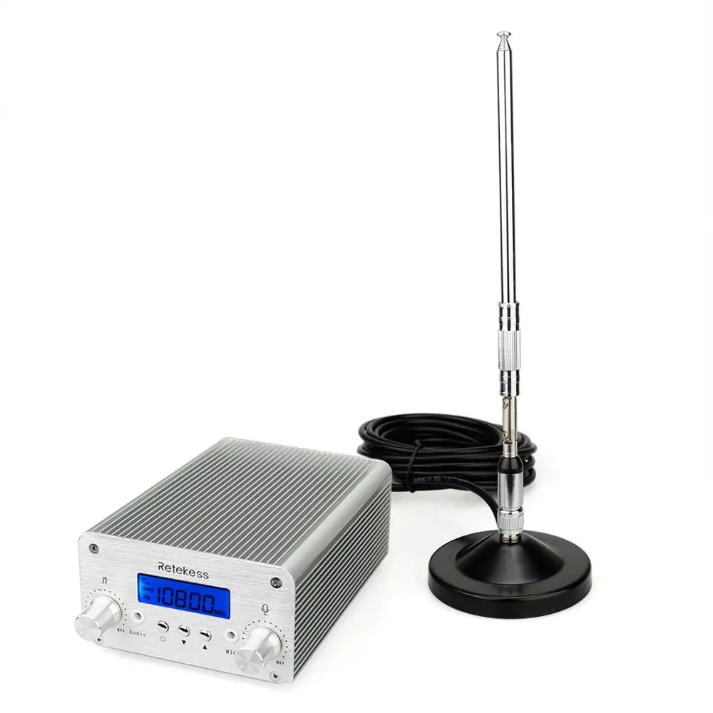 

5W/15W Wireless Blue tooth FM Radio Transmitter Mini Radio Stereo Station Broadcast + Power + Antenna Retekess TR502