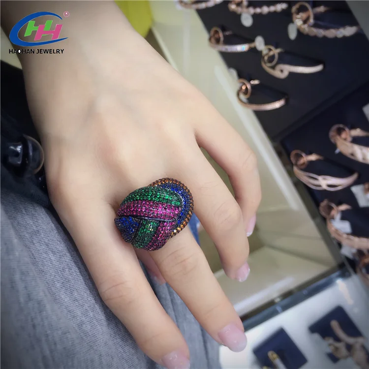 

luxury jewelry hot sale usa hiphop ring gold color crystal rings