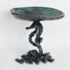 Megbond cast iron vintage blue seahorse candle holder metal handicraft tableware decoration coastal concept metal candle holder