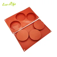 

3 Cavity Silicone Disc Cake Mold And Resin Coaster Mold,Silicone Molds Coaster