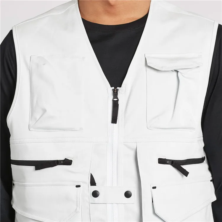 white cargo vest