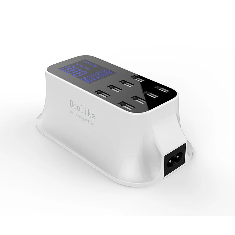 

Popular Factory Sale 8 USB Smart Charger With LCD Display for a vaerity of scenarios, Ceramic white