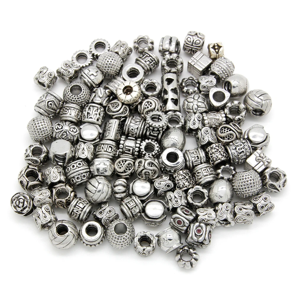 

Wholesale Antique Natural Stone Beads Crystal Beads For Jewelry Making Random Sending, Silver