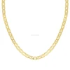 Custom yellow gold flat mariner chain 3.7 mm heave link chains necklace
