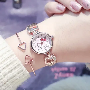 Hot selling Hello kitty Cute Girl Cartoon children Watch kids wristwatch for girls
