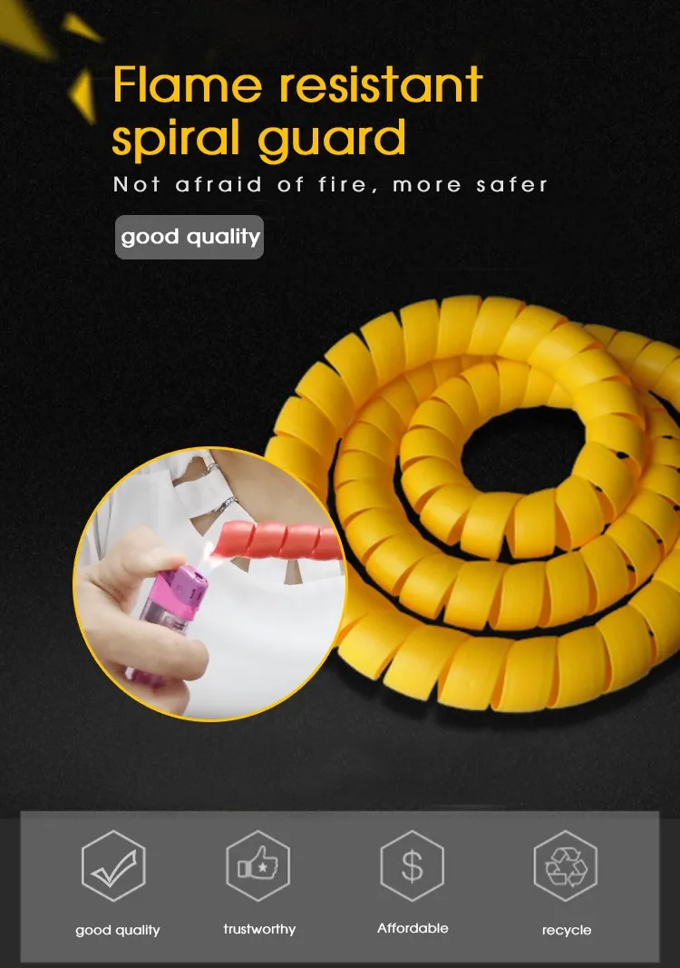 Flame Resistant Hydraulic Hose Protector Spiral Guard High Temperature