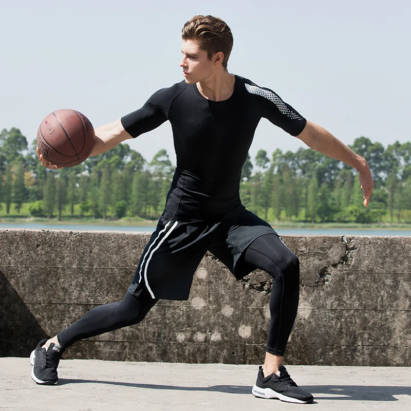 

Mens Compression Tights Shirts Leggings Sports Clothes Custom GYM Wear, N/a
