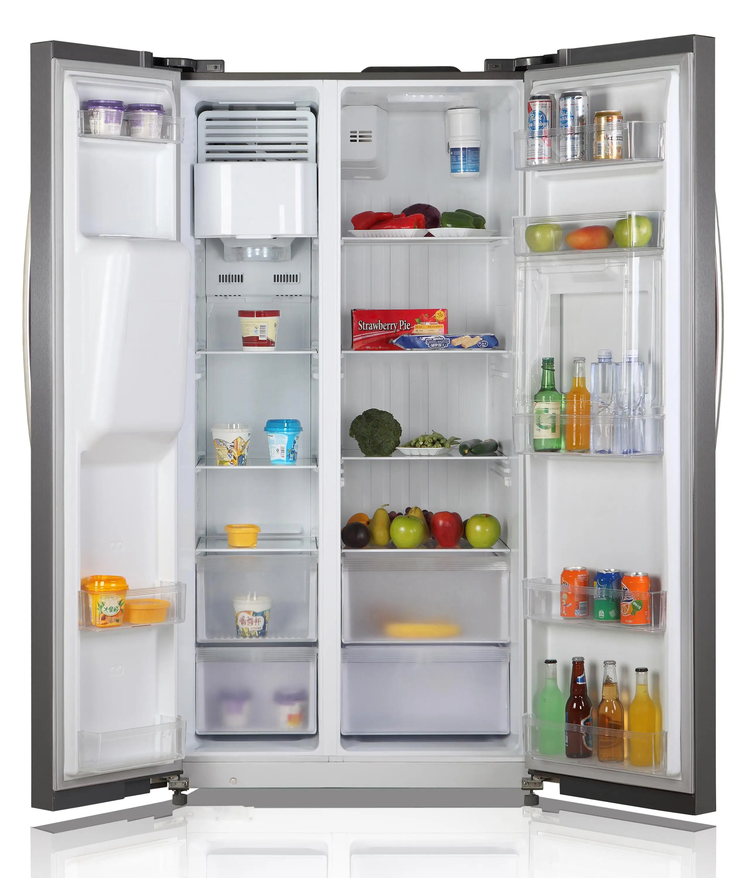 В каких магазинах можно купить холодильники. Холодильник Виниа Сайд бай Сайд. Двойной холодильник. Холодильник с двойной дверью. Холодильник двухдверный со льдом.