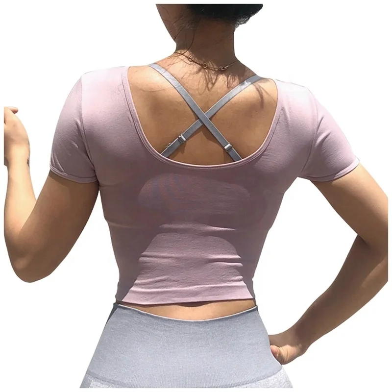 

Women Fitness Wear Gym Activewear Sexy Crop Top Sportswear Manufacture, Yellow,black,cameo,orange