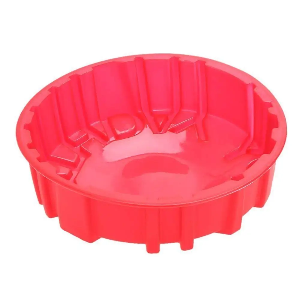 LUQUAN Cake Decorating Mould - Happy Birthday Letters Round Baking Cake Pan Mold Candy Mould Cake Decorating Tools
