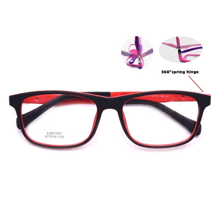 Kids spectacle glasses 360 degree hinge children custom frames