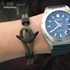 Handmade Men Fashion Black Anchor Rope Chain Metal Wrap Hooks Charm Bracelets Jewelry