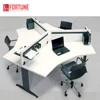 3 person office desk curve partition workstation panel system(FOH-x22-4L1414)