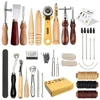 25Pcs Professional Leather Sewing Kit DIY Hand Stitching Tools with Groover Awl Edge Creaser