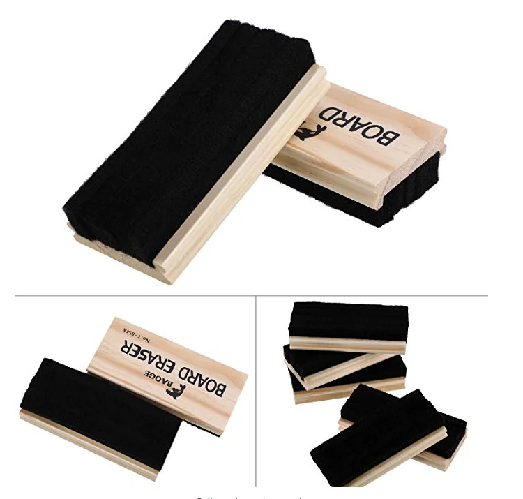 
Good Quality 5 Pack Felt Eraser Chalkboard Wool Eraser Dustless Blackboard Eraser for Chalk and Dry-Erase Board Cleaning 