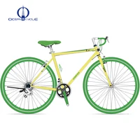 

700C full steel cheap 21 speed road bicycle yellow double v brake racing bicycle