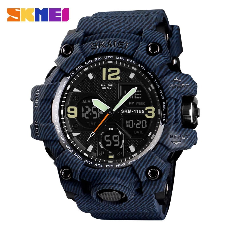 

New Big Case camo Watches SKMEI 1155B Electronic Waterproof Camouflage Sport Plastic Digital wristwatch Men