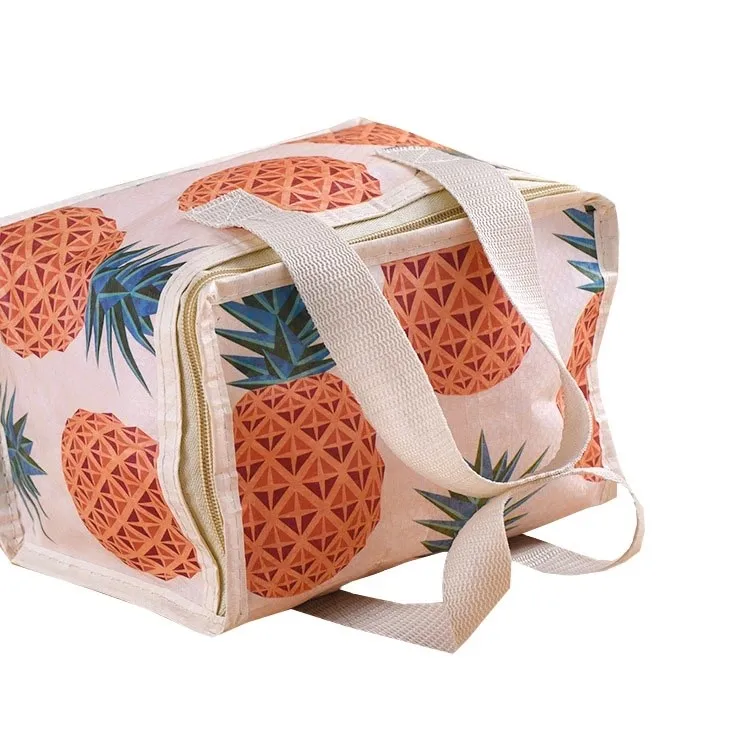 Pineapple Print Fruit Yogurt Insulated Lunch Cooler Bag Zero Degrees
