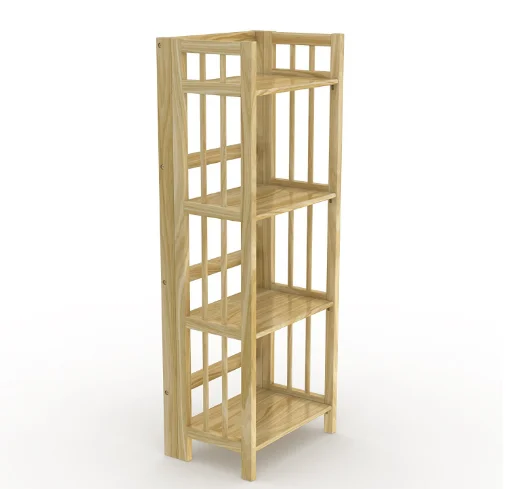 Natural Tall Solid Wood Folding Portable Bookshelf Buy Wooden