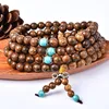 Fashion Handmade Wenge Wood 8mm*108 Beads Elastic String Energy Bracelet Necklace