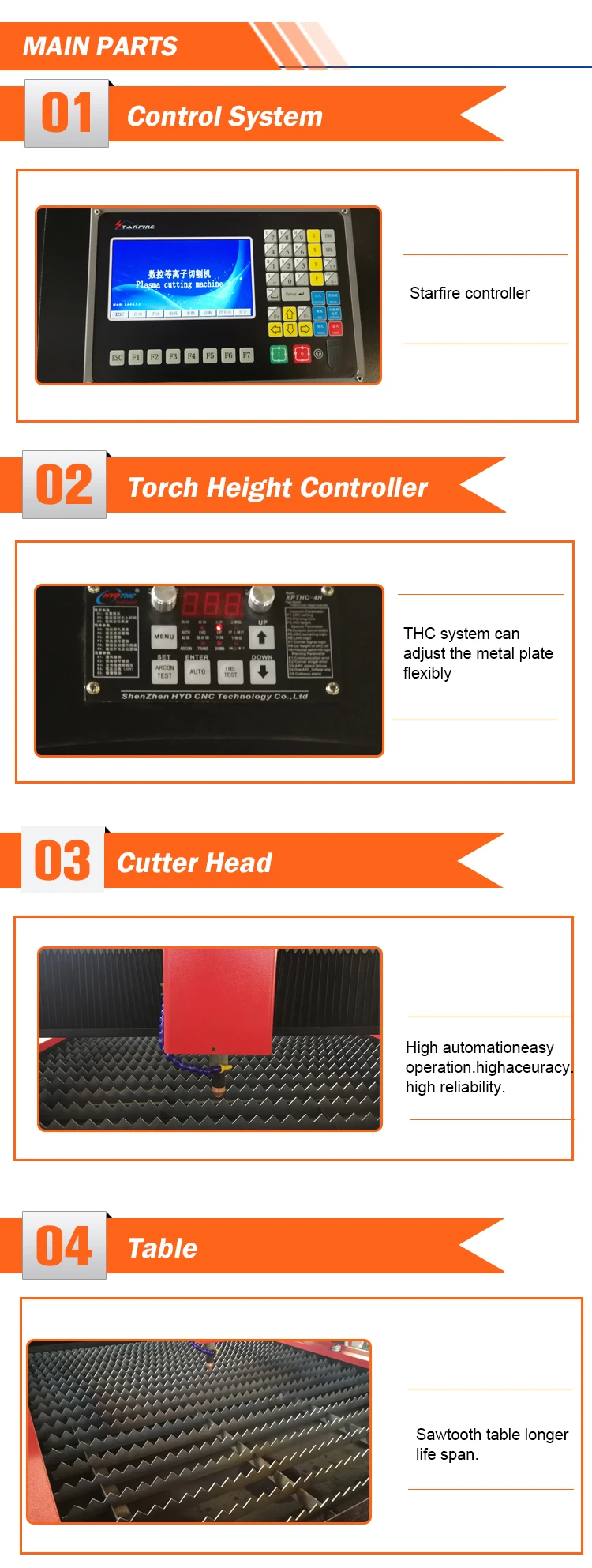 1325 100A Iron Metal Steel Stainless Cnc Plasma Cutting Machine