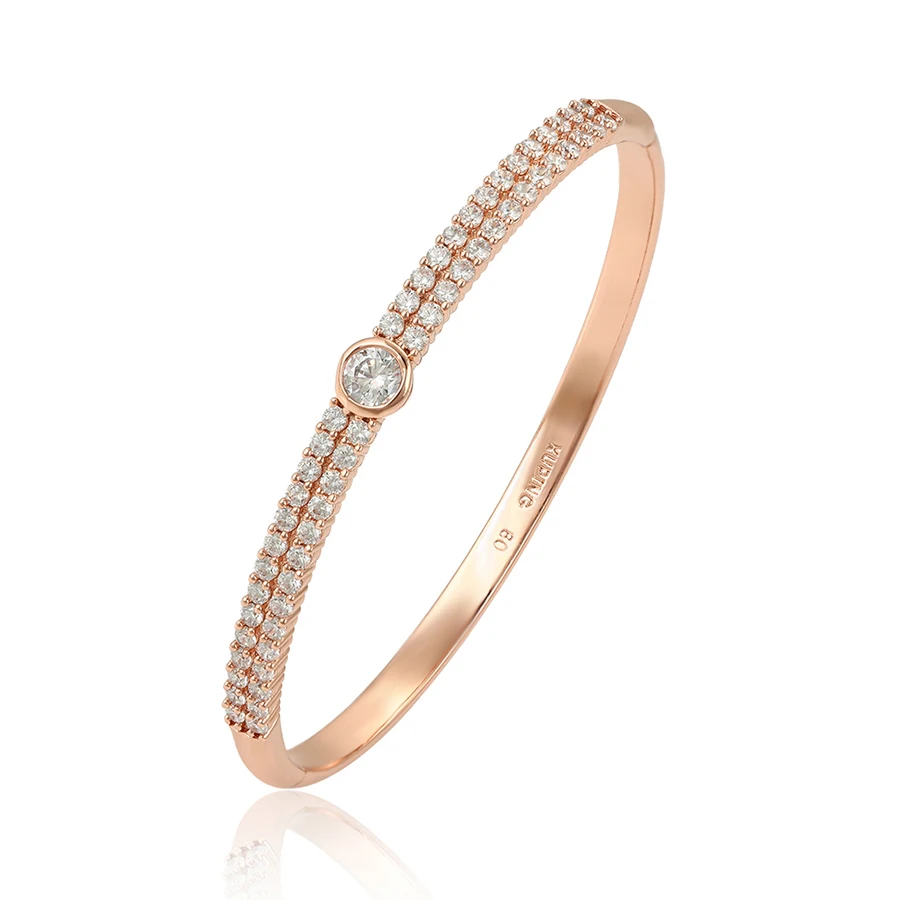 

52427 Xuping wholesale rose gold zircons women bangle bracelet