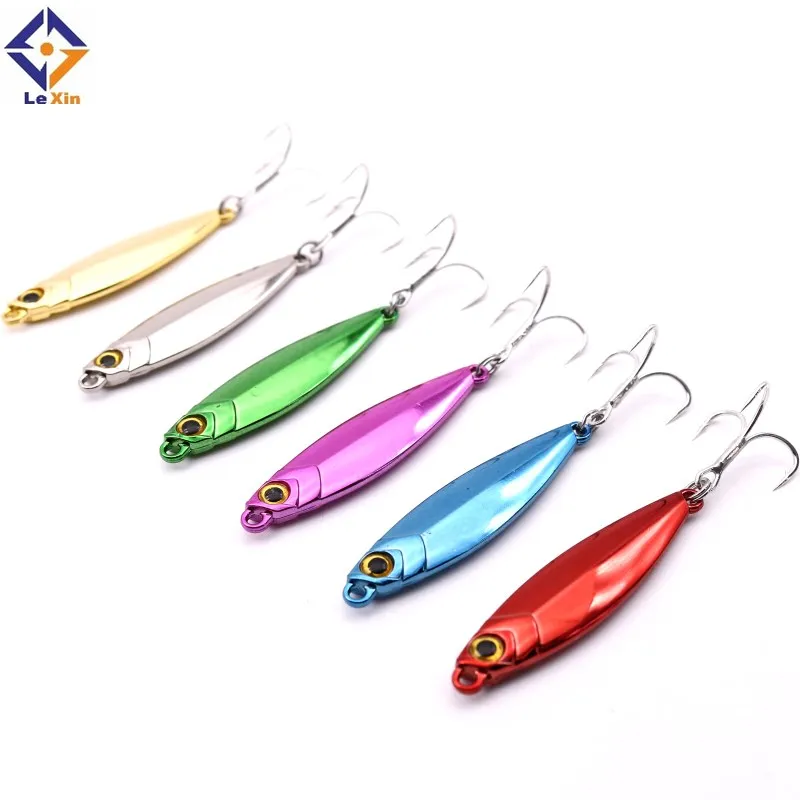 

stock 12g colorful metal fishing lure with triple hooks, Customized