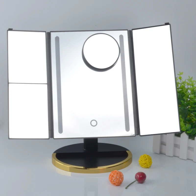 new product LED lighted makeup tool standing vanity mirror with lights