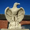 Full Hand Carved Garden Decor Modern Art Polish Stone Marble Granite Eagle Statue Sculpture With Wings
