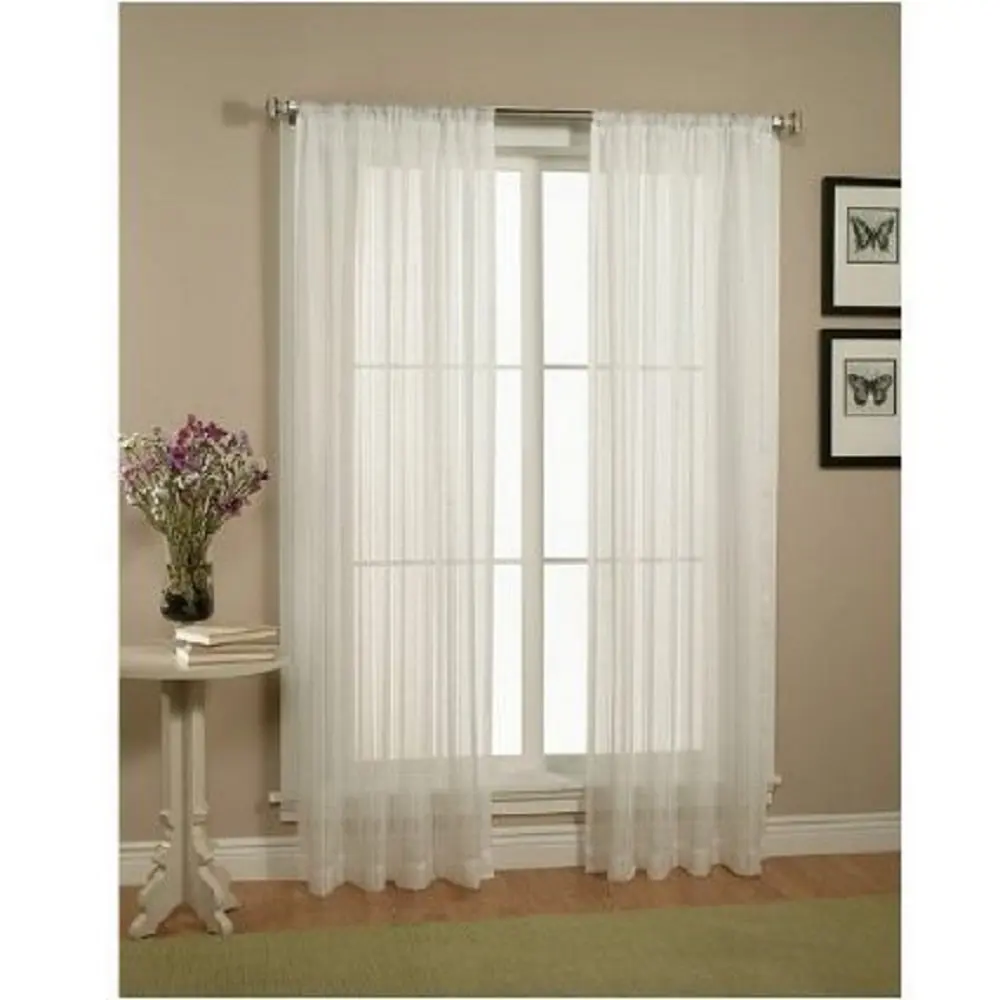 Ready Made Beautiful Solid Sheer Window Elegance Curtains for Home Decor