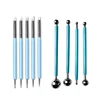 Yiwu Bobao hot sale practical 9pcs craftmen tools set of silicone pen, steel ball pen for nail art and clay sculpture