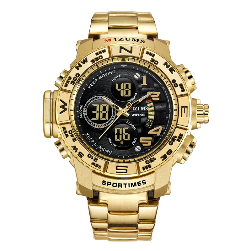 

MIZUMS 8002 Mens Watches Top Luxury Brand Men Fashion Sports Watch Men Quartz LED Digital Clock Waterproof Military Wrist Watch