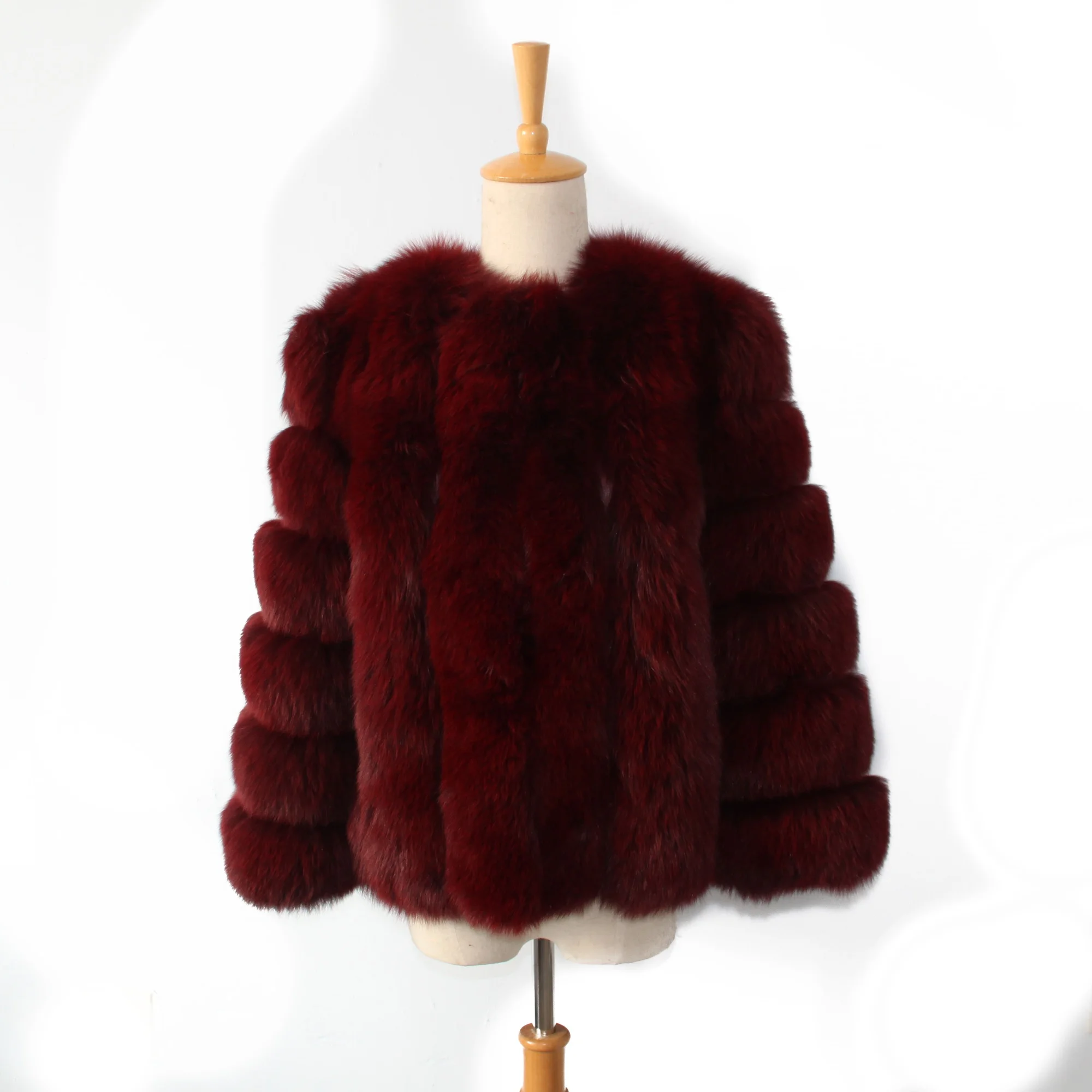 

2018 High Quality Real Fox Fur Jacket Women Female Real Fur Coat, As picture