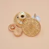Guanlong brand wholesale gold color with wave pattern alloy jean button