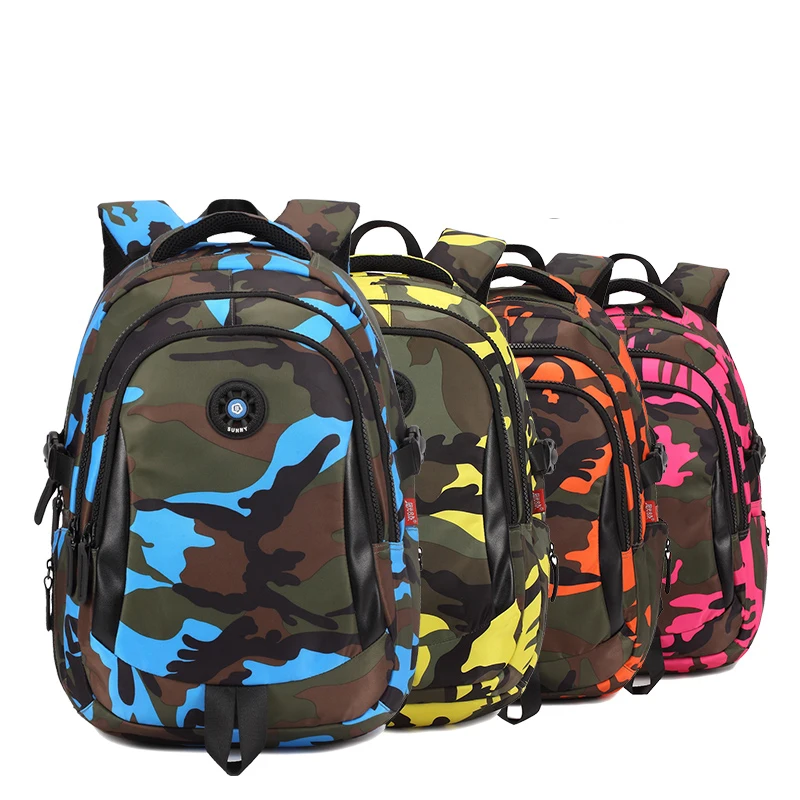 

Camouflage Waterproof Nylon School Bags for Girls Boys Orthopedic Children Backpack Kids Bag