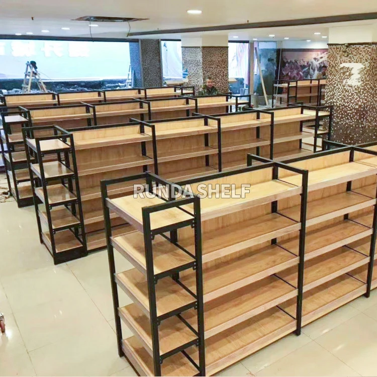 Supermarket Shelves Steel Wood Shelves Retail Wisda 