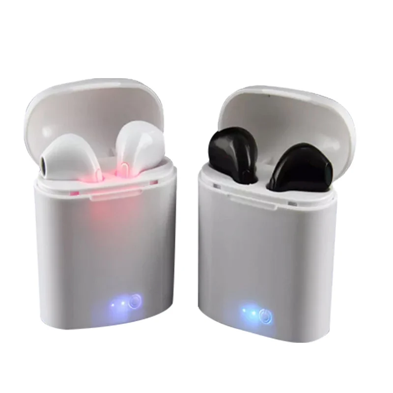 Handsfree in ear mini headphones i7s tws stereo BT 4.1 sport wireless earphone with charging box