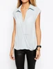 Sleeveless women summer blouse new model blouses wrap pattern
