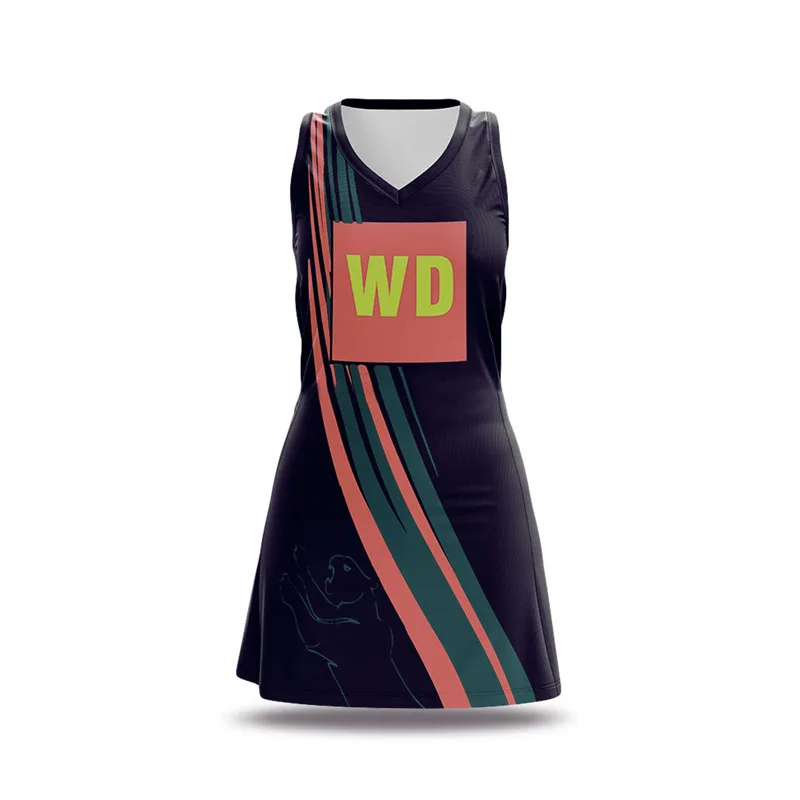 

High quality custom sublimated printing lycra netball tennis dress with shorts inside, Custom color